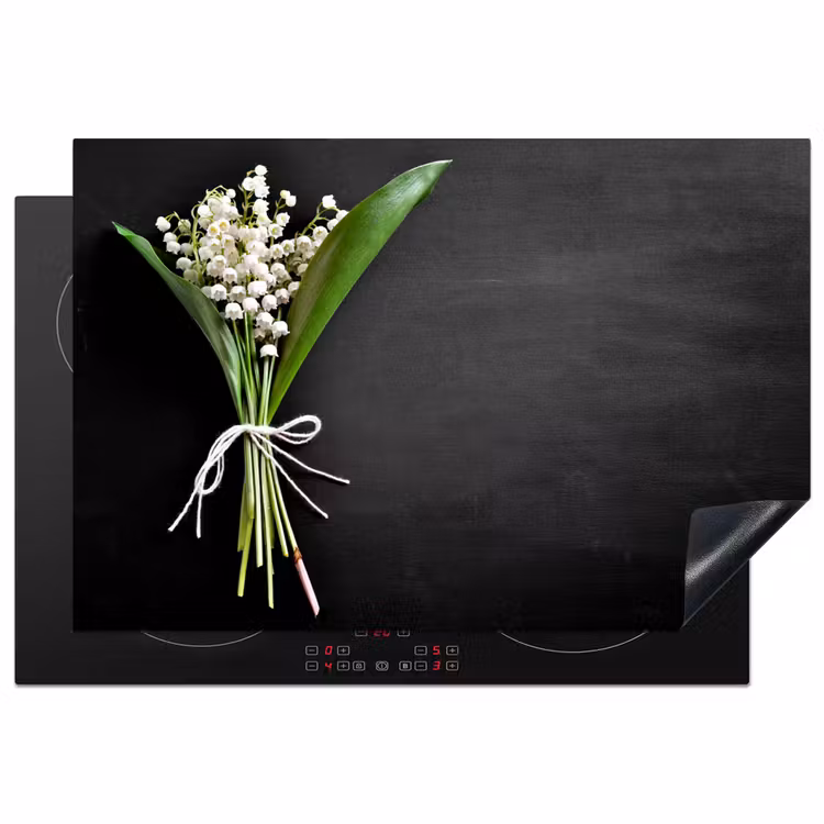 Lelietjes van dalen - Bloemen - Strik Inductie beschermer vinyl 3mm klein -3d