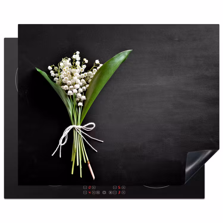 Lelietjes van dalen - Bloemen - Strik - Flora Inductie beschermer vinyl 3mm groot -3d