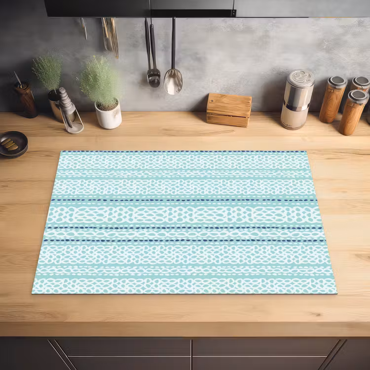 Lijnen - Blauwgroen - Patroon Inductie beschermer vinyl 3mm klein 276 -sfeer5