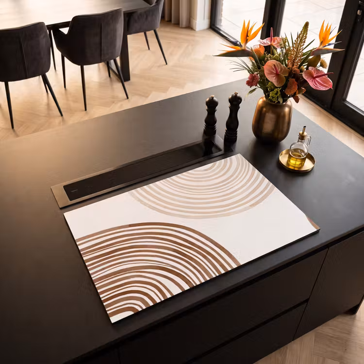 Induction Hob Cover - Lines - Minimalist - Art - Lijnen - Minimalistisch - Kunst Inductie beschermer vinyl 3mm klein