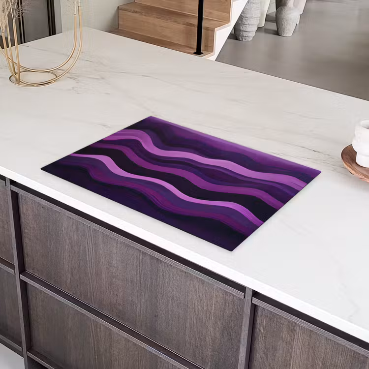 Lijnen - Golven - Paars - Abstract Inductie beschermer vinyl 3mm klein -sfeer8