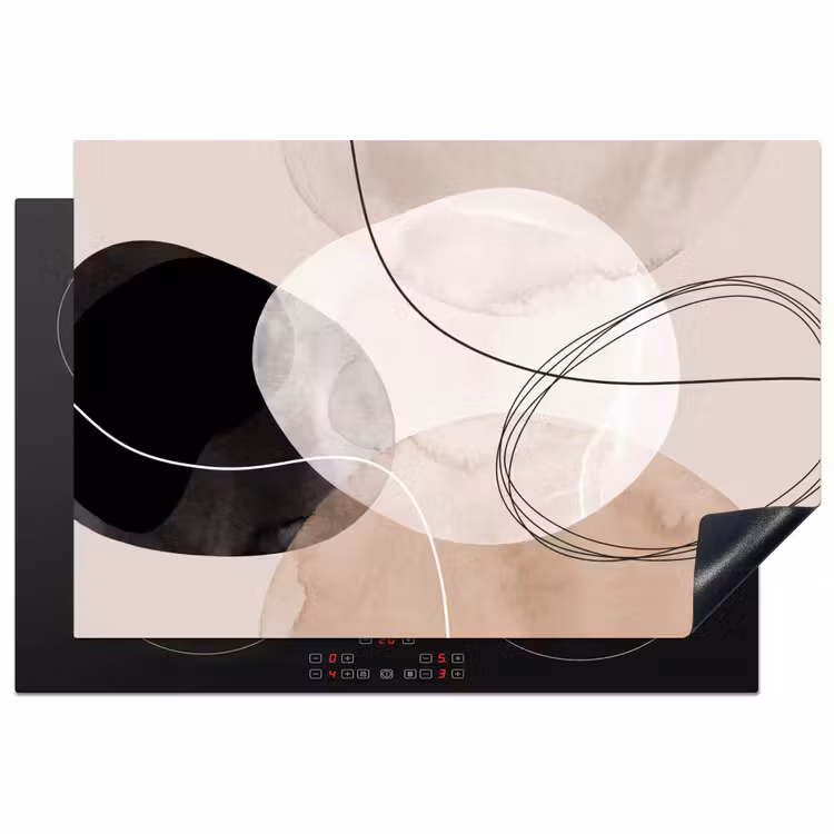 Induction Hob Cover - Lines - Wavy - Art - Lijnen - Golvend - Kunst Inductie beschermer vinyl 3mm klein