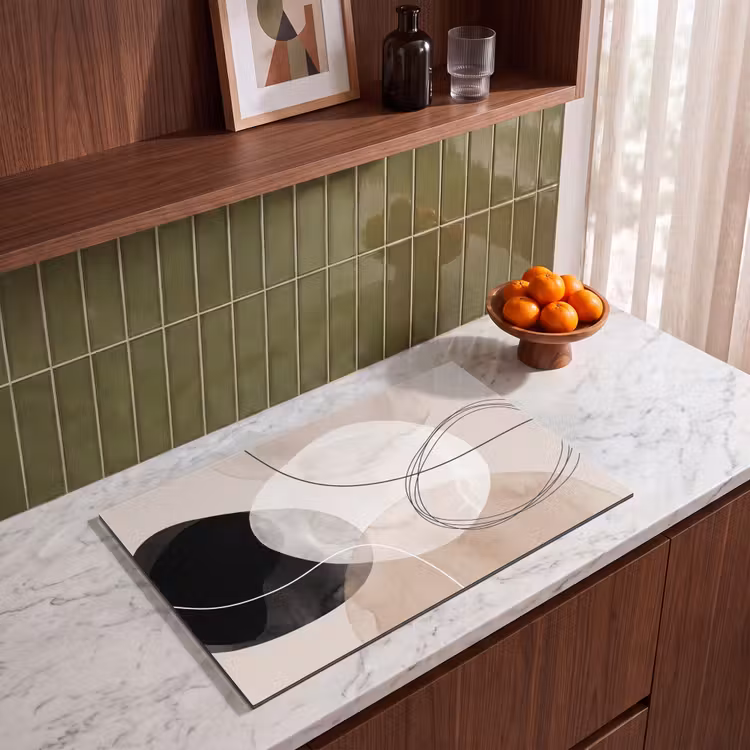 Induction Hob Cover - Lines - Wavy - Art - Lijnen - Golvend - Kunst Inductie beschermer vinyl 3mm klein