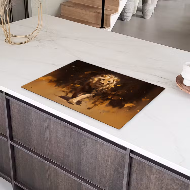 Leeuw - Geschilderd - Abstract - Goud Inductie beschermer vinyl 3mm klein -sfeer8