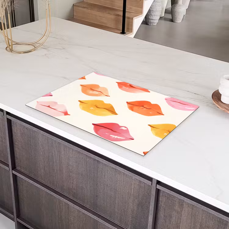 Lippen - Kleurrijk - Glanzend Inductie beschermer vinyl 3mm klein -sfeer8