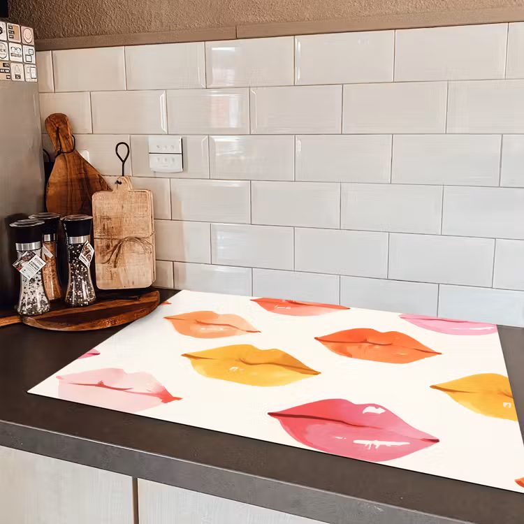 Lippen - Kleurrijk - Glanzend Inductie beschermer vinyl 3mm klein -sfeer3