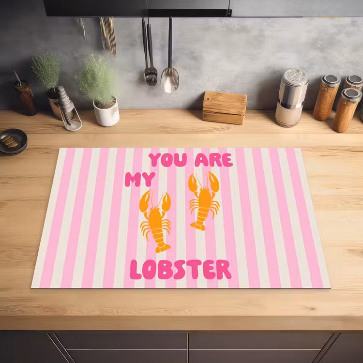 Lobster - Love - Valentijn Inductie beschermer vinyl 3mm klein -sfeer5