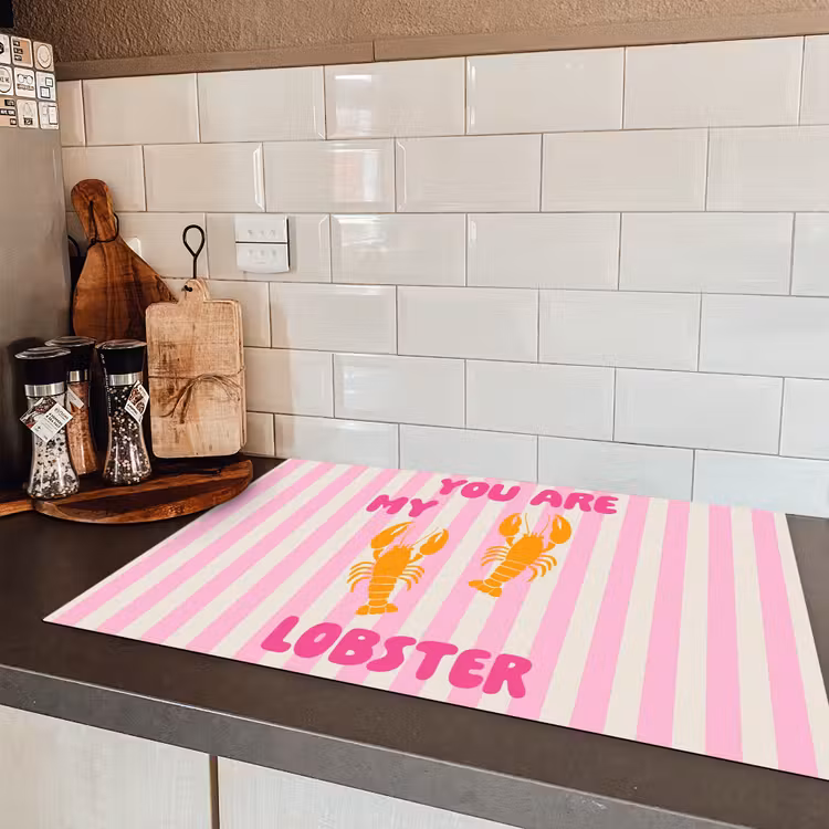 Lobster - Love - Valentijn Inductie beschermer vinyl 3mm klein -sfeer3