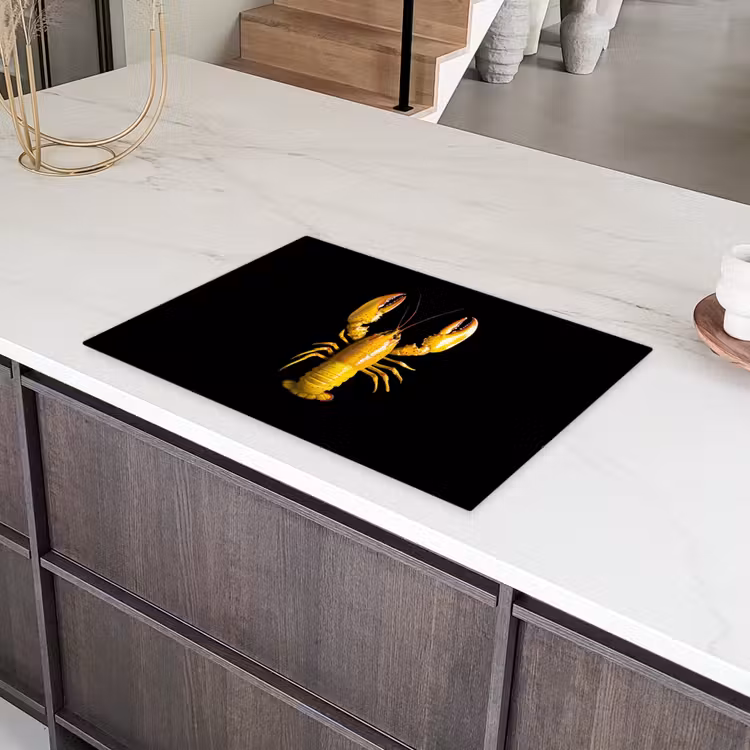 Kreeft - Geel - Stippen - Effen Inductie beschermer vinyl 3mm klein -sfeer8