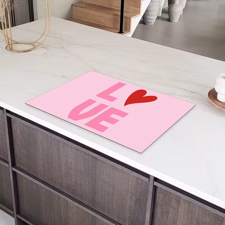 Love - Roze - Hart - Valentijn Inductie beschermer vinyl 3mm klein -sfeer8