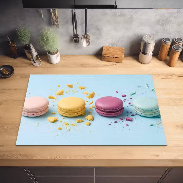 Macarons - Kleurrijk - Pastel Inductie beschermer vinyl 3mm klein -sfeer5