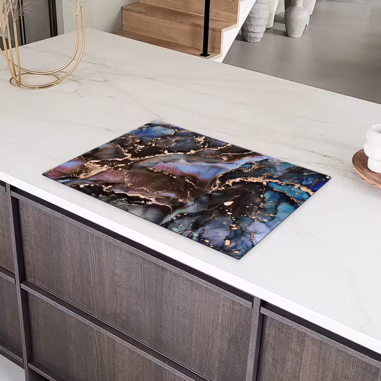 Marmer - Goud - Rosé Inductie beschermer vinyl 3mm klein -sfeer8