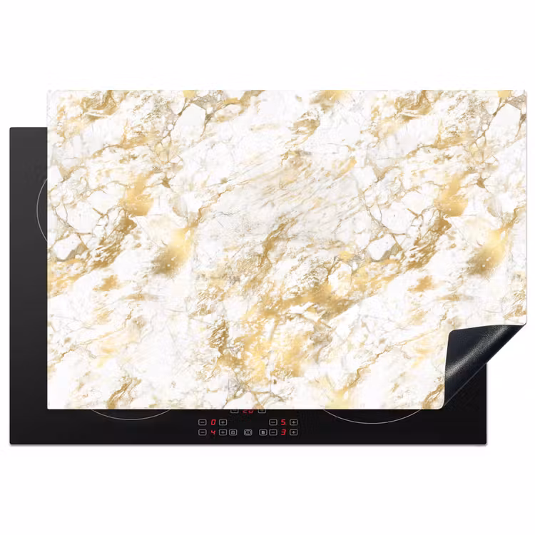 Marmer - Goud - Structuur Inductie beschermer vinyl 3mm klein 276 -3d