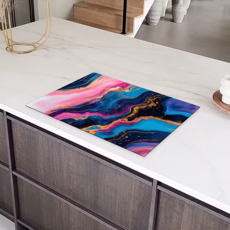 Marmer - Modern - Goud Inductie beschermer vinyl 3mm klein -sfeer8