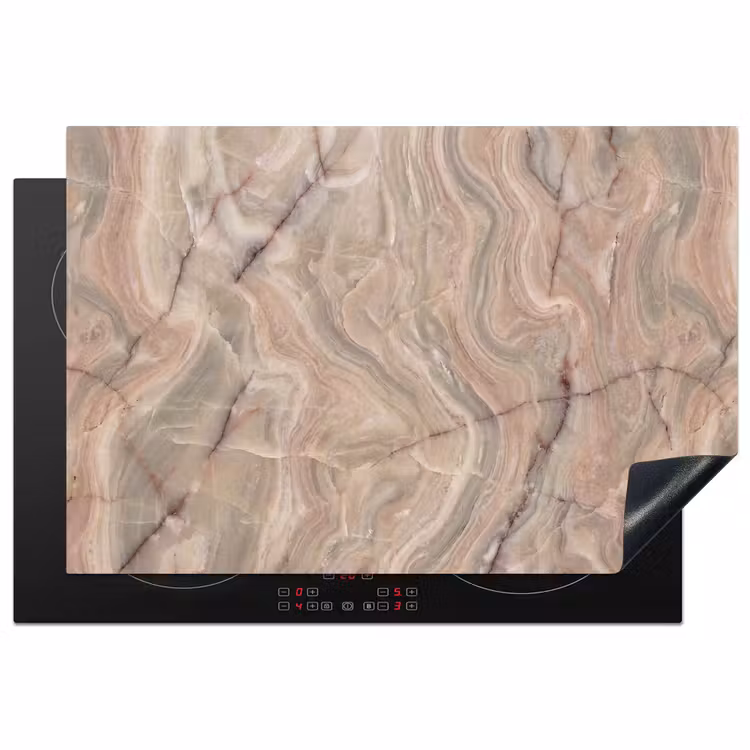 Marmer - Patroon - Abstract - Beige - Groen Inductie beschermer vinyl 3mm klein -3d