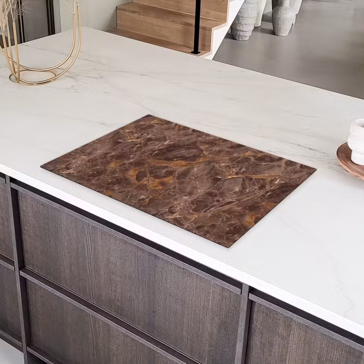 Marmer - Patroon - Natuur - Bruin - Goud Inductie beschermer vinyl 3mm klein -sfeer8