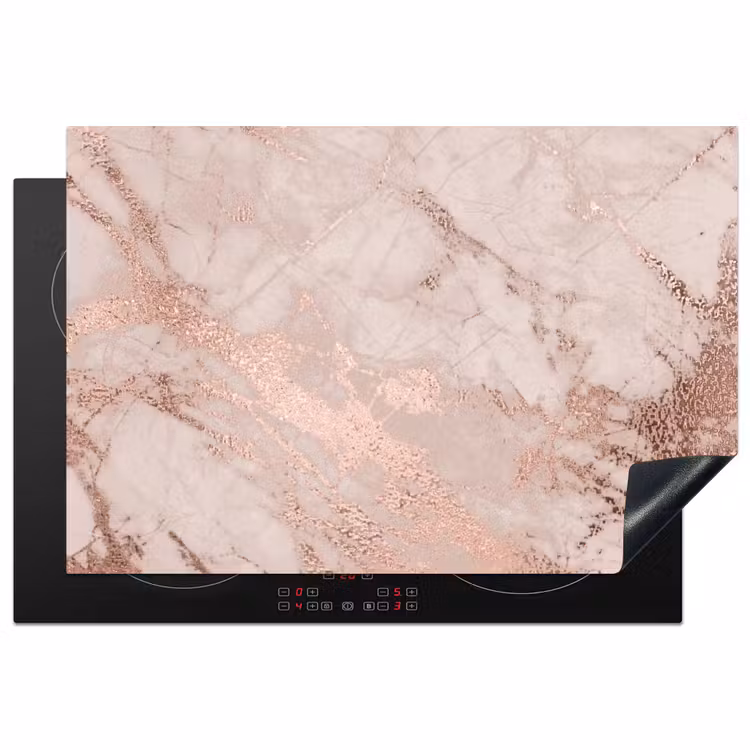 Marmer - Roze - Luxe - Marmerlook - Glitter - Design Inductie beschermer vinyl 3mm klein -3d