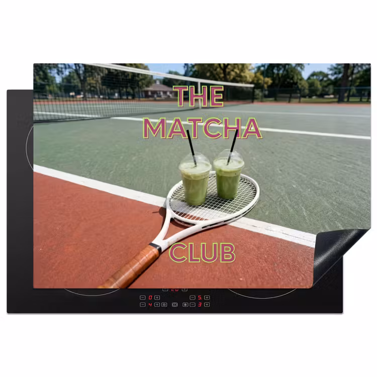 Matcha Club - Tennis - Matcha Inductie beschermer vinyl 3mm klein -3d