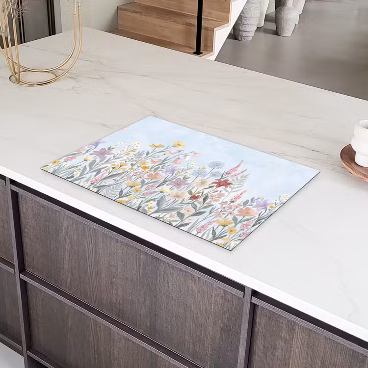 Weidebloemen - Illustratie - Kleurrijk Inductie beschermer vinyl 3mm klein -sfeer8