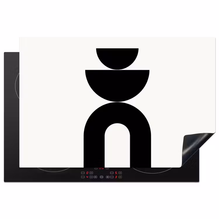 Induction Hob Cover - Minimalist - Art - White - Minimalistisch - Kunst - Wit Inductie beschermer vinyl 3mm klein