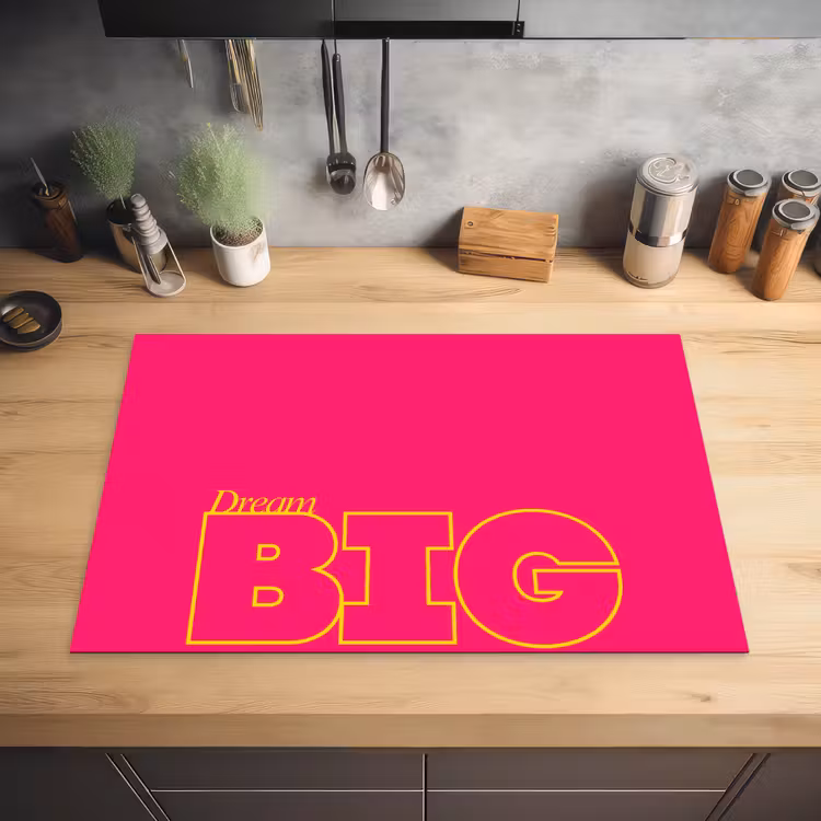 Minimalistisch - Roze - Dream big - Grafisch Inductie beschermer vinyl 3mm klein -sfeer5