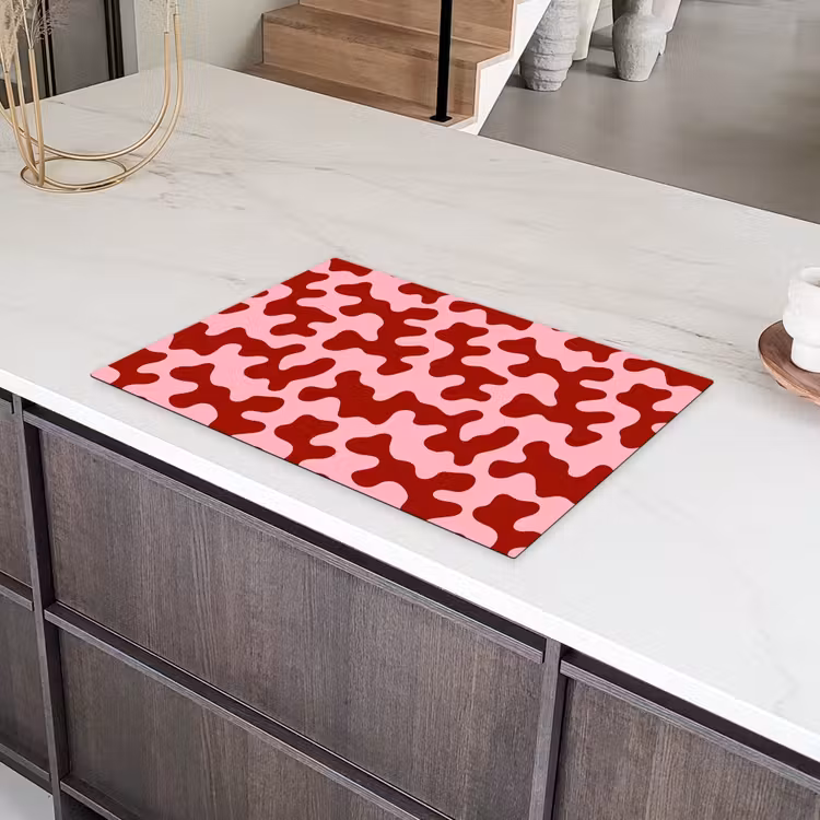 Modern - Abstract - Rood Inductie beschermer vinyl 3mm klein 276 -sfeer8