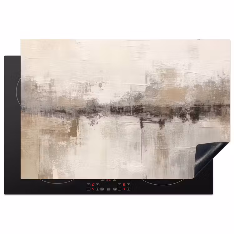 Moderne kunst - Abstract - Beige Inductie beschermer vinyl 3mm klein -3d