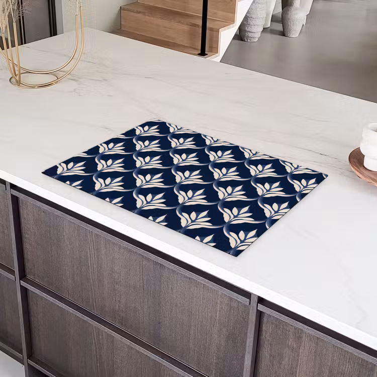 Modern - Ontwerp - Blauw Inductie beschermer vinyl 3mm klein 276 -sfeer8