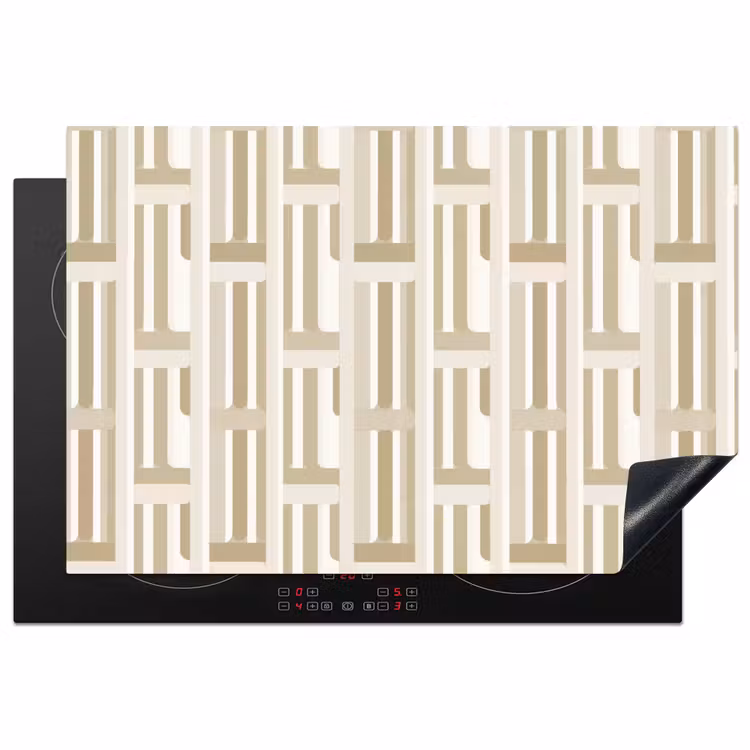 Modern - Geometrisch - Beige Inductie beschermer vinyl 3mm klein 276 -3d
