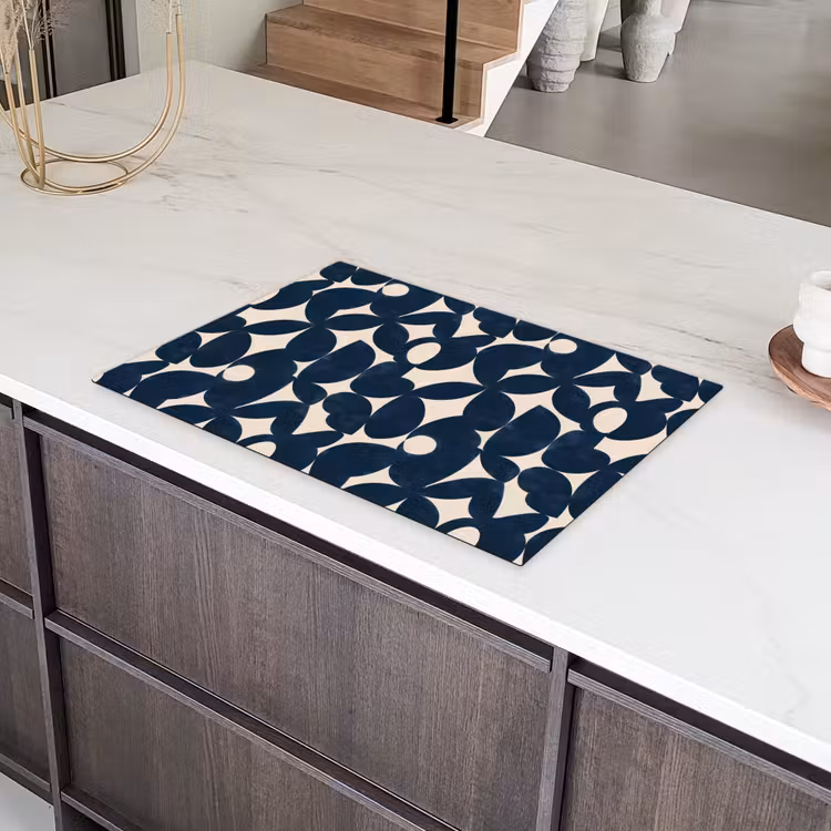 Modern - Geometrisch - Blauw Inductie beschermer vinyl 3mm klein 276 -sfeer8