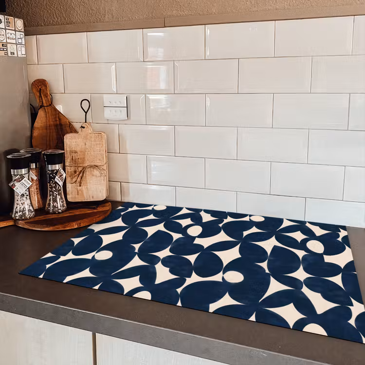 Modern - Geometrisch - Blauw Inductie beschermer vinyl 3mm klein 276 -sfeer3