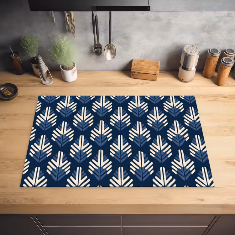 Modern - Patroon - Blauw Inductie beschermer vinyl 3mm klein 276 -sfeer5