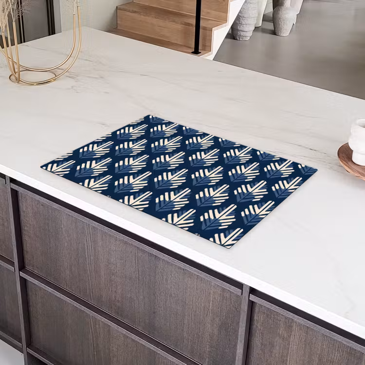 Modern - Patroon - Blauw Inductie beschermer vinyl 3mm klein 276 -sfeer8