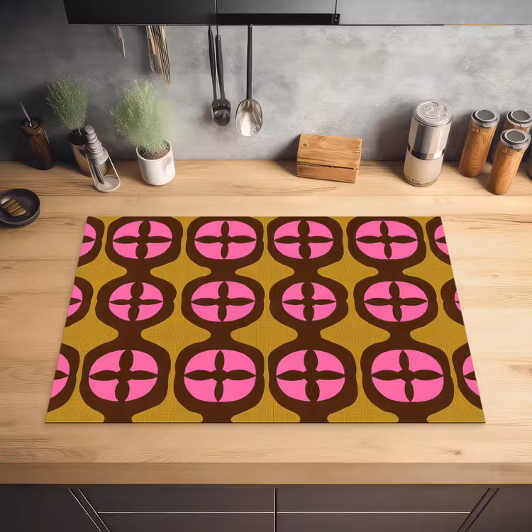 Modern - Patroon - Roze Inductie beschermer vinyl 3mm klein 276 -sfeer5