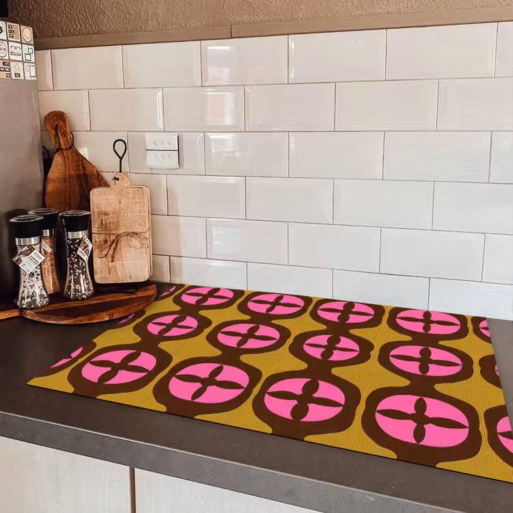 Modern - Patroon - Roze Inductie beschermer vinyl 3mm klein 276 -sfeer3