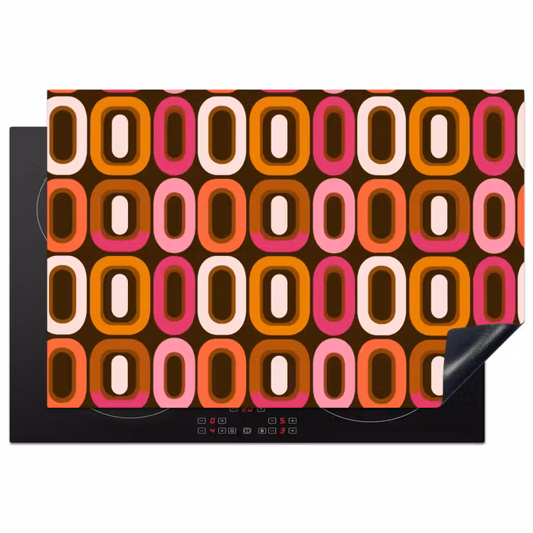 Modern - Retro - Kleurrijk Inductie beschermer vinyl 3mm klein 276 -3d