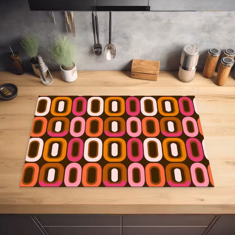 Modern - Retro - Kleurrijk Inductie beschermer vinyl 3mm klein 276 -sfeer5