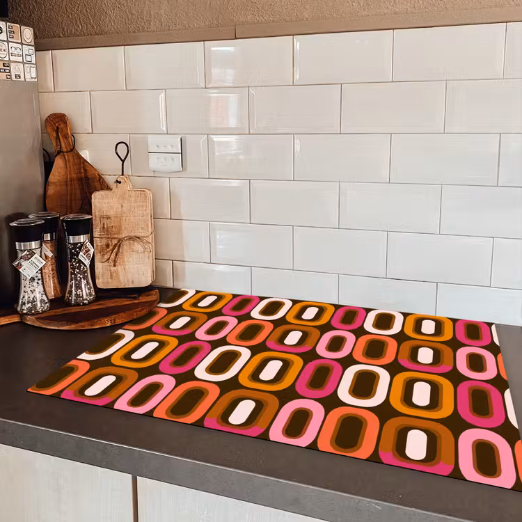 Modern - Retro - Kleurrijk Inductie beschermer vinyl 3mm klein 276 -sfeer3