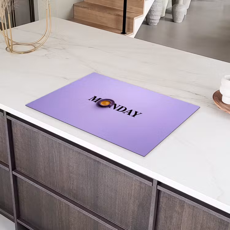 Maandag - Mok - Koffie - Paars Inductie beschermer vinyl 3mm klein -sfeer8