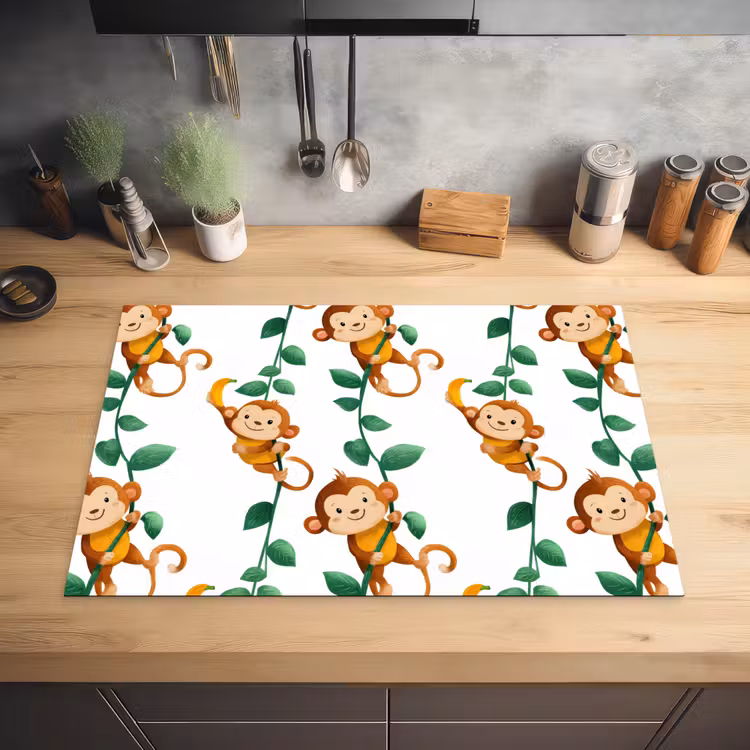 Apen - Lianen - Kleurrijk Inductie beschermer vinyl 3mm klein 276 -sfeer5