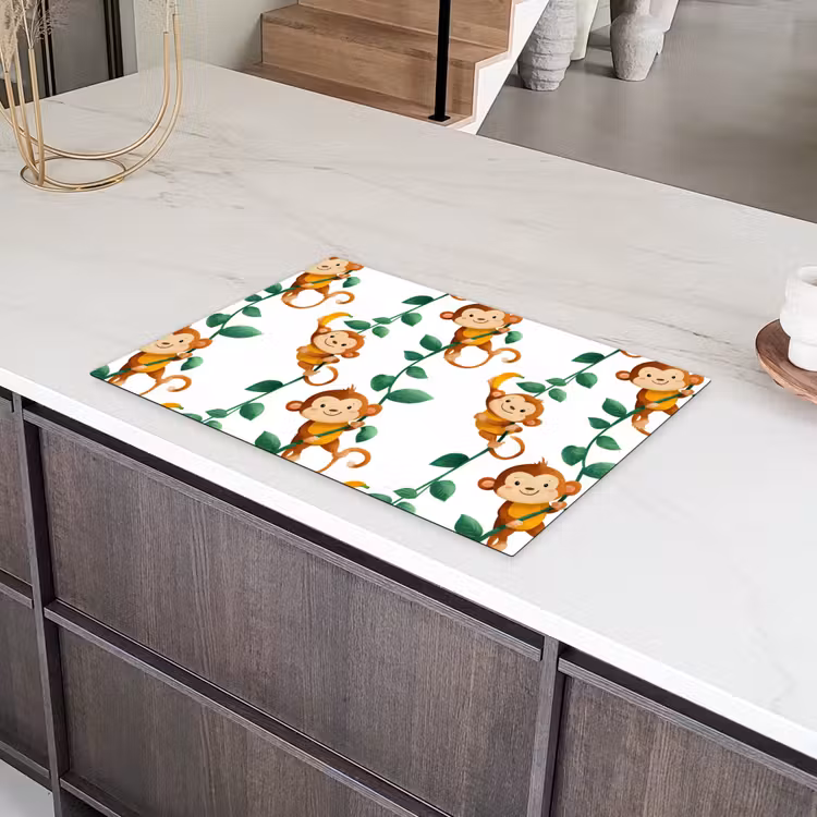 Apen - Lianen - Kleurrijk Inductie beschermer vinyl 3mm klein 276 -sfeer8