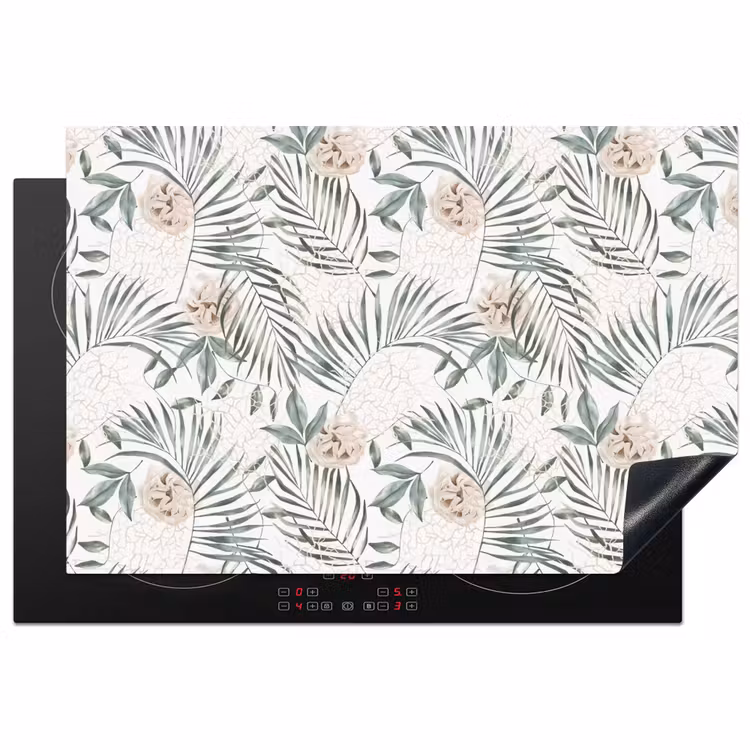 Monstera - Palmblad - Jungle - Tropisch Inductie beschermer vinyl 3mm klein -3d
