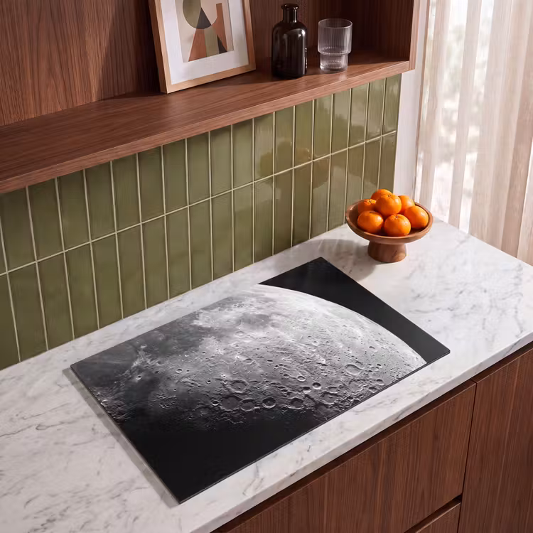 Induction Hob Cover - Moon - Craters - Space - Maan - Kraters - Ruimte Inductie beschermer vinyl 3mm klein