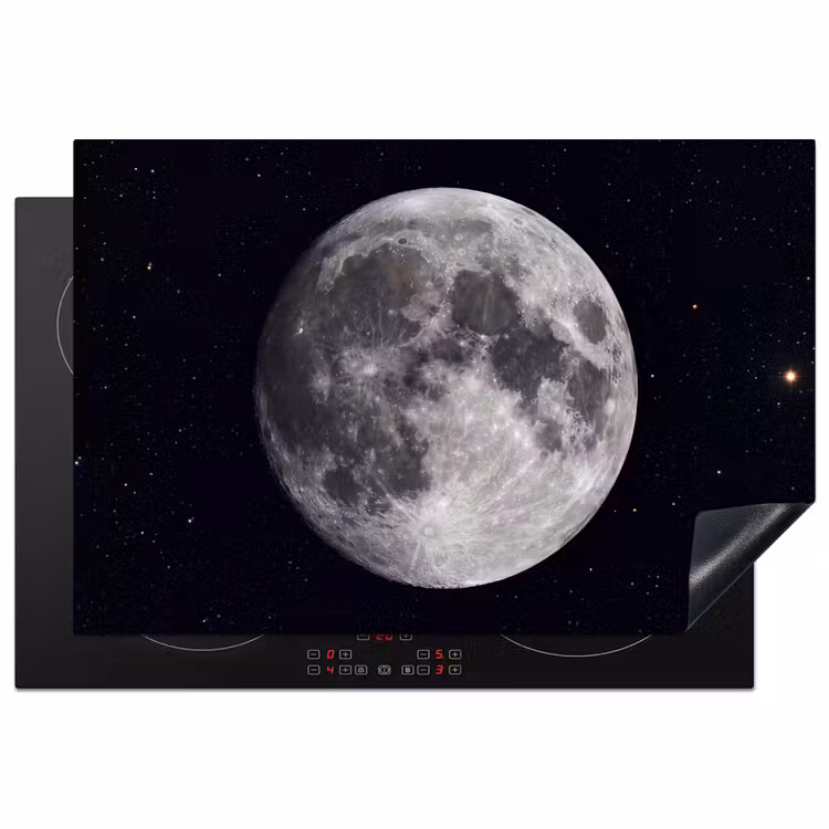 Induction Hob Cover - Moon - Stars - Space - Maan - Sterren - Ruimte Inductie beschermer vinyl 3mm klein