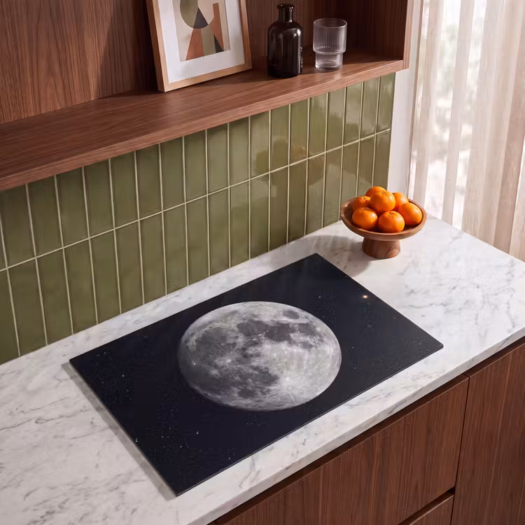 Induction Hob Cover - Moon - Stars - Space - Maan - Sterren - Ruimte Inductie beschermer vinyl 3mm klein