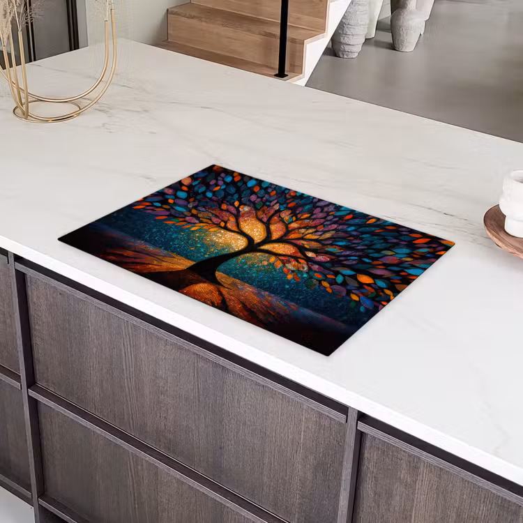 Mozaïek - Kleurrijk - Boom - Takken Inductie beschermer vinyl 3mm klein -sfeer8