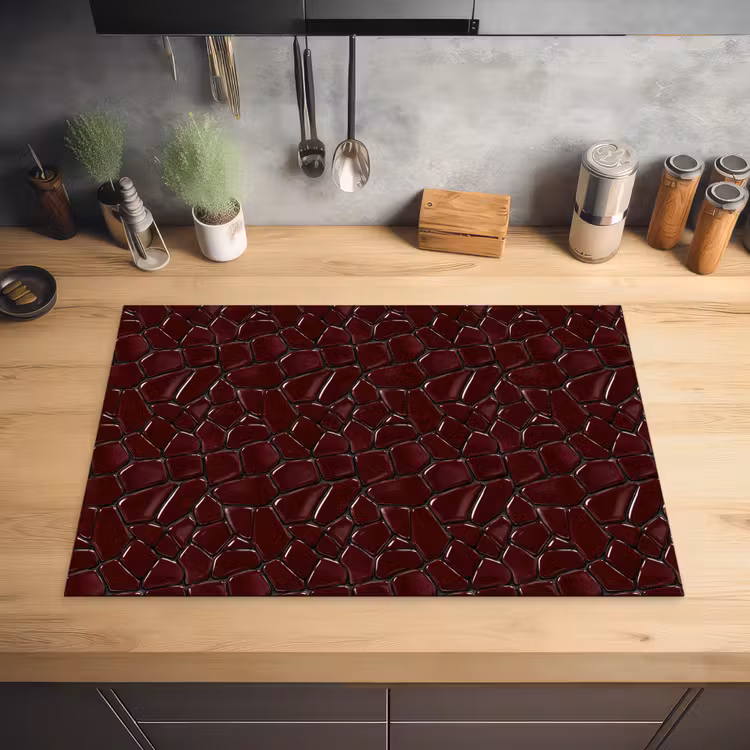 Mozaïek - Tegel - Bordeauxrood Inductie beschermer vinyl 3mm klein 276 -sfeer5