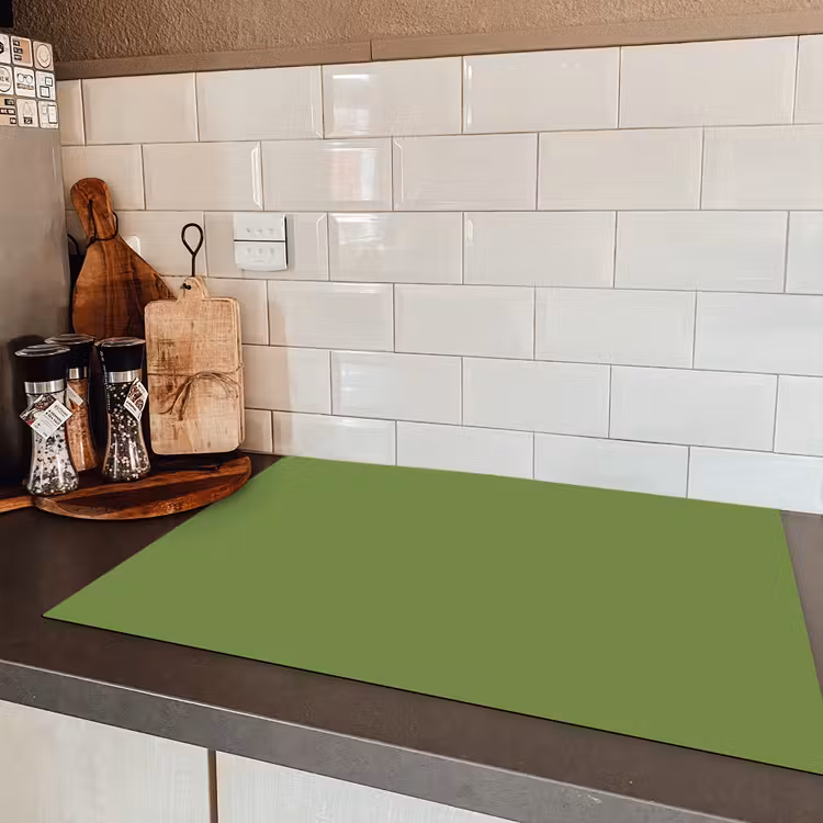 Moss - Green - Groen Inductie beschermer vinyl 3mm klein 276 -sfeer3