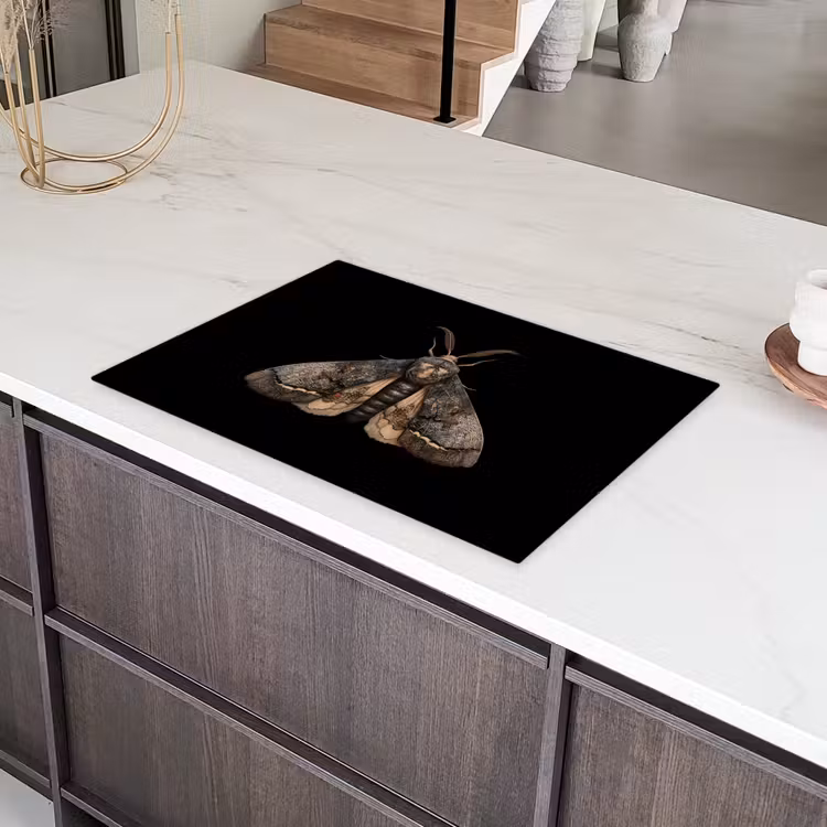 Mot - Bladachtig - Grijs Inductie beschermer vinyl 3mm klein -sfeer8