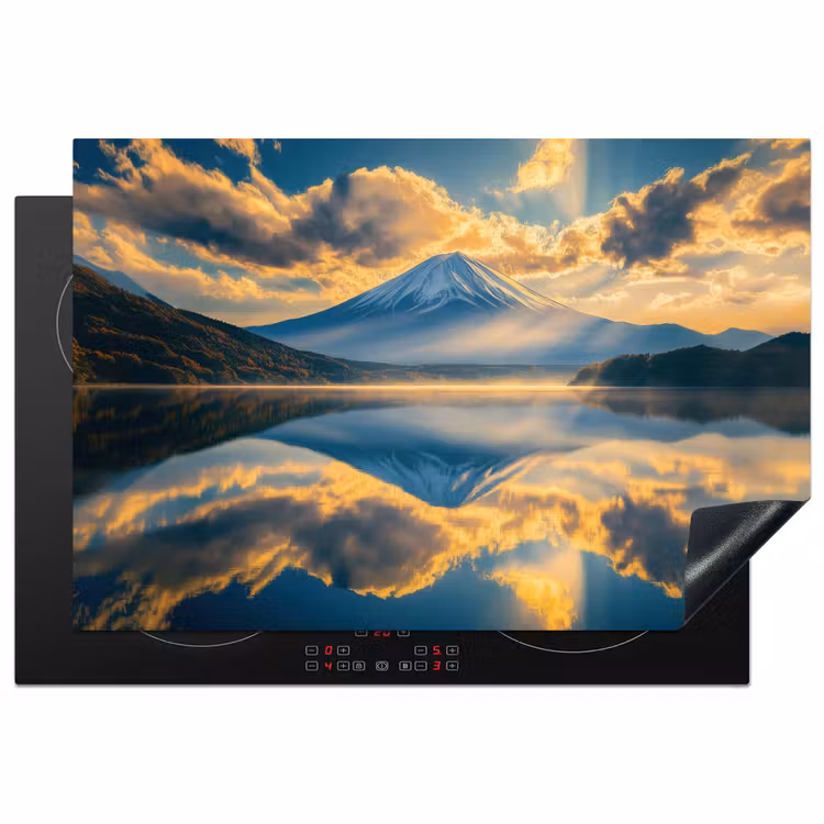 Berg - Rivier - Zonsondergang Inductie beschermer vinyl 3mm klein -3d